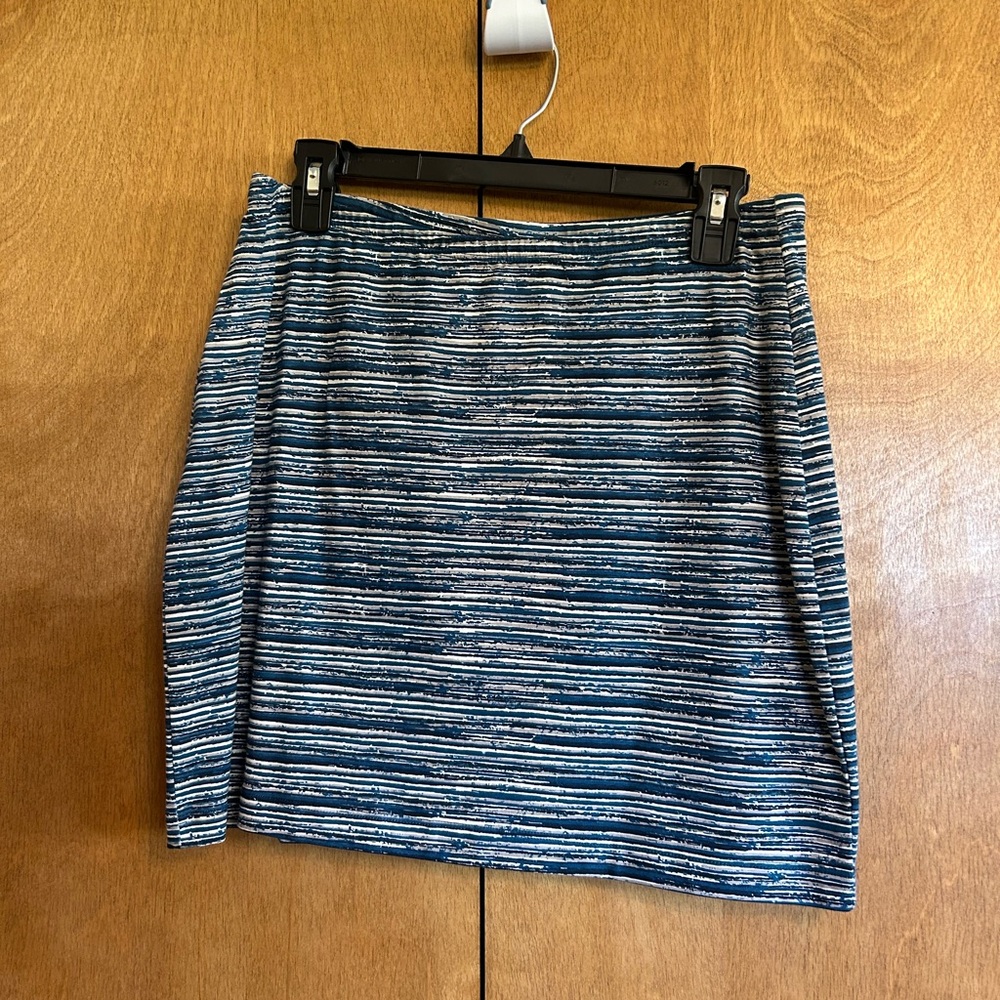 NWOT Maggie Organics Chic Blue Striped Mini Skirt
